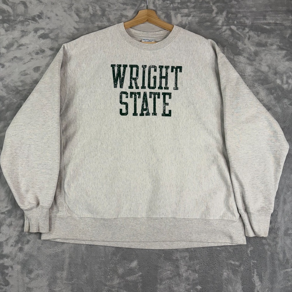 Champion Wright State Raiders Sweatshirt Mens 2XL Gray Reverse Weave Logo